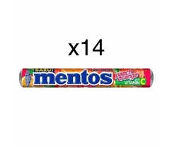آبنبات منتوس هلو و پرتقال خوشبو کننده 14 عددی ( Mentos )