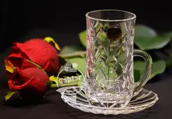 ست استکان و نعلبکی چایخوری کریستال RCR ایتالیا مدل لاروس