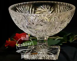 کاسه پايه دار کريستال بوهميا مدل خورشيدي