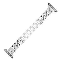 بند فلزی کارتیر نگین دار تک ردیف اپل واچ سایز 42 44 45 49