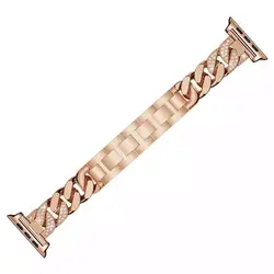 بند فلزی کارتیر نگین دار تک ردیف اپل واچ سایز 42 44 45 49