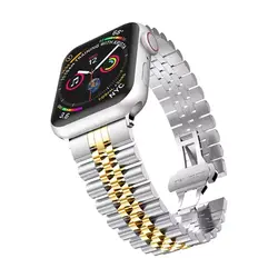 بند فلزی اپل واچ سایز 38/41/42 طرح رولکس 5 مهره تنوع رنگبندی