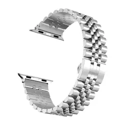 بند فلزی اپل واچ سایز 38/41/42 طرح رولکس 5 مهره تنوع رنگبندی