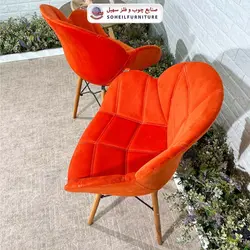 صندلی چوبی ایفلی مدرن مدل صدف پارچه ای سهیل (صندلی دسته دار فایبرگلاس نشکن)