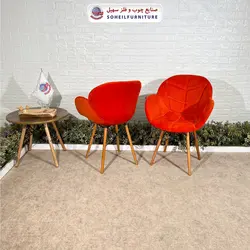 صندلی چوبی ایفلی مدرن مدل صدف پارچه ای سهیل (صندلی دسته دار فایبرگلاس نشکن)