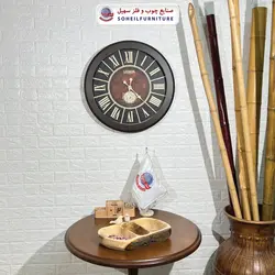 ساعت دیواری چوبی اعداد یونانی مدل 6010 سهیل (ساعت دیواری با اعداد رومی)