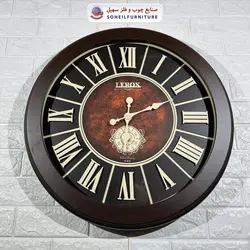 ساعت دیواری چوبی اعداد یونانی مدل 6010 سهیل (ساعت دیواری با اعداد رومی)