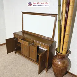آینه کنسول چوبی سلطنتی کلاسیک مدل 132 سهیل(روکش طبیعی چوب بلوط)
