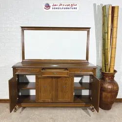 آینه کنسول چوبی سلطنتی کلاسیک مدل 132 سهیل(روکش طبیعی چوب بلوط)