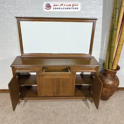 آینه کنسول چوبی سلطنتی کلاسیک مدل 132 سهیل(روکش طبیعی چوب بلوط)