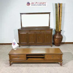 آینه کنسول چوبی سلطنتی کلاسیک مدل 132 سهیل(روکش طبیعی چوب بلوط)