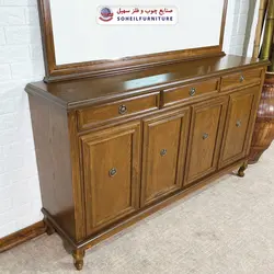 آینه کنسول چوبی سلطنتی کلاسیک مدل 132 سهیل(روکش طبیعی چوب بلوط)
