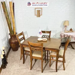 میز ناهارخوری چوبی 4نفره و 6نفره مدل ویکتوریا سهیل (چوب سوپر راش گرجستان)