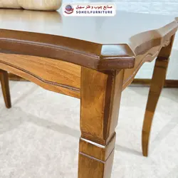 میز ناهارخوری چوبی 4نفره و 6نفره مدل ویکتوریا سهیل (چوب سوپر راش گرجستان)