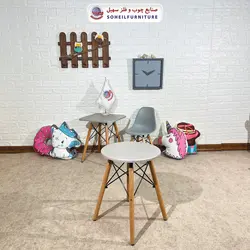 میز جلومبل-بغل مبل مدل میز کودک گرد کوچک چوب و MDF سهیل