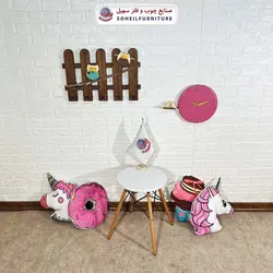 میز جلومبل-بغل مبل مدل میز کودک گرد کوچک چوب و MDF سهیل