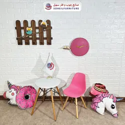 میز جلومبل-بغل مبل مدل میز کودک گرد کوچک چوب و MDF سهیل