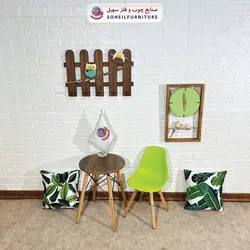 میز جلومبل-بغل مبل مدل میز کودک گرد کوچک چوب و MDF سهیل