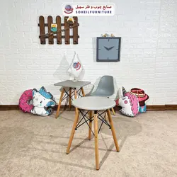 میز جلومبل-بغل مبل مدل میز کودک گرد کوچک چوب و MDF سهیل
