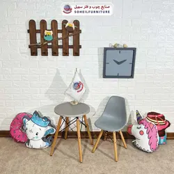 میز جلومبل-بغل مبل مدل میز کودک گرد کوچک چوب و MDF سهیل