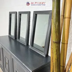 آینه کنسول چوبی مدرن مدل 130 سهیل(روکش طبیعی چوب بلوط)