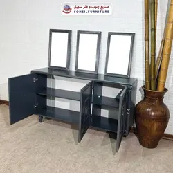 آینه کنسول چوبی مدرن مدل 130 سهیل(روکش طبیعی چوب بلوط)