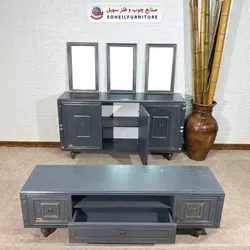 آینه کنسول چوبی مدرن مدل 130 سهیل(روکش طبیعی چوب بلوط)