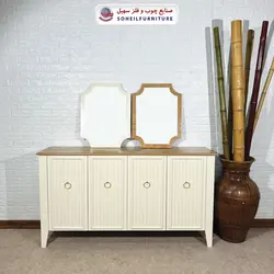 آینه کنسول چوبی مدرن مدل 141 سهیل(روکش طبیعی چوب بلوط)