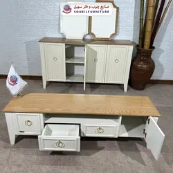 آینه کنسول چوبی مدرن مدل 141 سهیل(روکش طبیعی چوب بلوط)