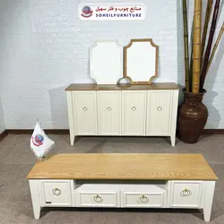 آینه کنسول چوبی مدرن مدل 141 سهیل(روکش طبیعی چوب بلوط)