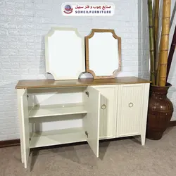 آینه کنسول چوبی مدرن مدل 141 سهیل(روکش طبیعی چوب بلوط)