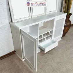 آینه کنسول حصیری چوبی مدرن مدل 142 سهیل(روکش طبیعی چوب بلوط)