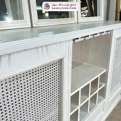 آینه کنسول حصیری چوبی مدرن مدل 142 سهیل(روکش طبیعی چوب بلوط)