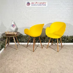 صندلی چوبی ایفلی مدرن مدل صدف چرمی دسته دار سهیل (صندلی فایبرگلاس نشکن)