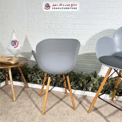 صندلی چوبی ایفلی مدرن مدل صدف چرمی دسته دار سهیل (صندلی فایبرگلاس نشکن)