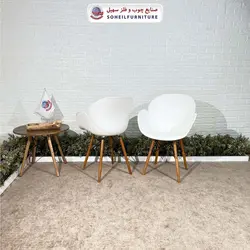 صندلی چوبی ایفلی مدرن مدل صدف دسته دار سهیل (صندلی فایبرگلاس نشکن)
