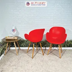 صندلی چوبی ایفلی مدرن مدل صدف دسته دار سهیل (صندلی فایبرگلاس نشکن)
