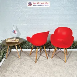صندلی چوبی ایفلی مدرن مدل صدف دسته دار سهیل (صندلی فایبرگلاس نشکن)