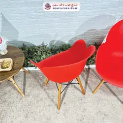 صندلی چوبی ایفلی مدرن مدل صدف دسته دار سهیل (صندلی فایبرگلاس نشکن)