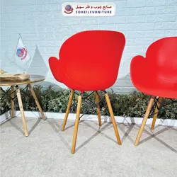 صندلی چوبی ایفلی مدرن مدل صدف دسته دار سهیل (صندلی فایبرگلاس نشکن)