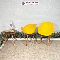 صندلی چوبی ایفلی مدرن مدل صدف دسته دار سهیل (صندلی فایبرگلاس نشکن)