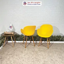 صندلی چوبی ایفلی مدرن مدل صدف دسته دار سهیل (صندلی فایبرگلاس نشکن)
