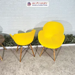 صندلی چوبی ایفلی مدرن مدل صدف دسته دار سهیل (صندلی فایبرگلاس نشکن)