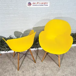 صندلی چوبی ایفلی مدرن مدل صدف دسته دار سهیل (صندلی فایبرگلاس نشکن)