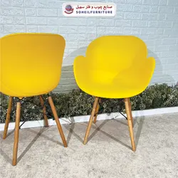 صندلی چوبی ایفلی مدرن مدل صدف دسته دار سهیل (صندلی فایبرگلاس نشکن)