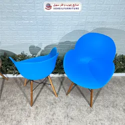 صندلی چوبی ایفلی مدرن مدل صدف دسته دار سهیل (صندلی فایبرگلاس نشکن)