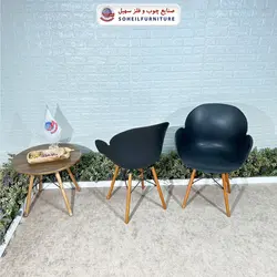 صندلی چوبی ایفلی مدرن مدل صدف دسته دار سهیل (صندلی فایبرگلاس نشکن)