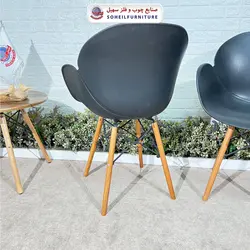 صندلی چوبی ایفلی مدرن مدل صدف دسته دار سهیل (صندلی فایبرگلاس نشکن)