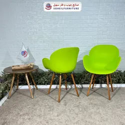 صندلی چوبی ایفلی مدرن مدل صدف دسته دار سهیل (صندلی فایبرگلاس نشکن)