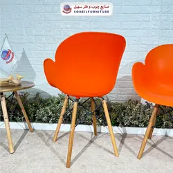 صندلی چوبی ایفلی مدرن مدل صدف دسته دار سهیل (صندلی فایبرگلاس نشکن)